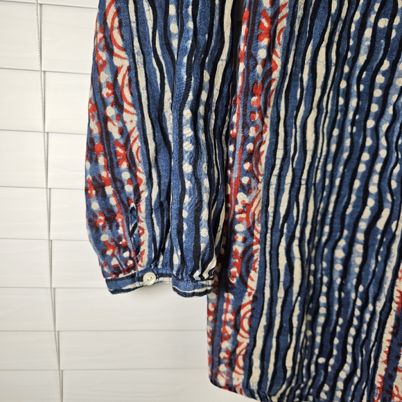 LRL Ralph Lauren Pintuck Peasant Top with 3/4 Sleeves - Picture 3 of 13